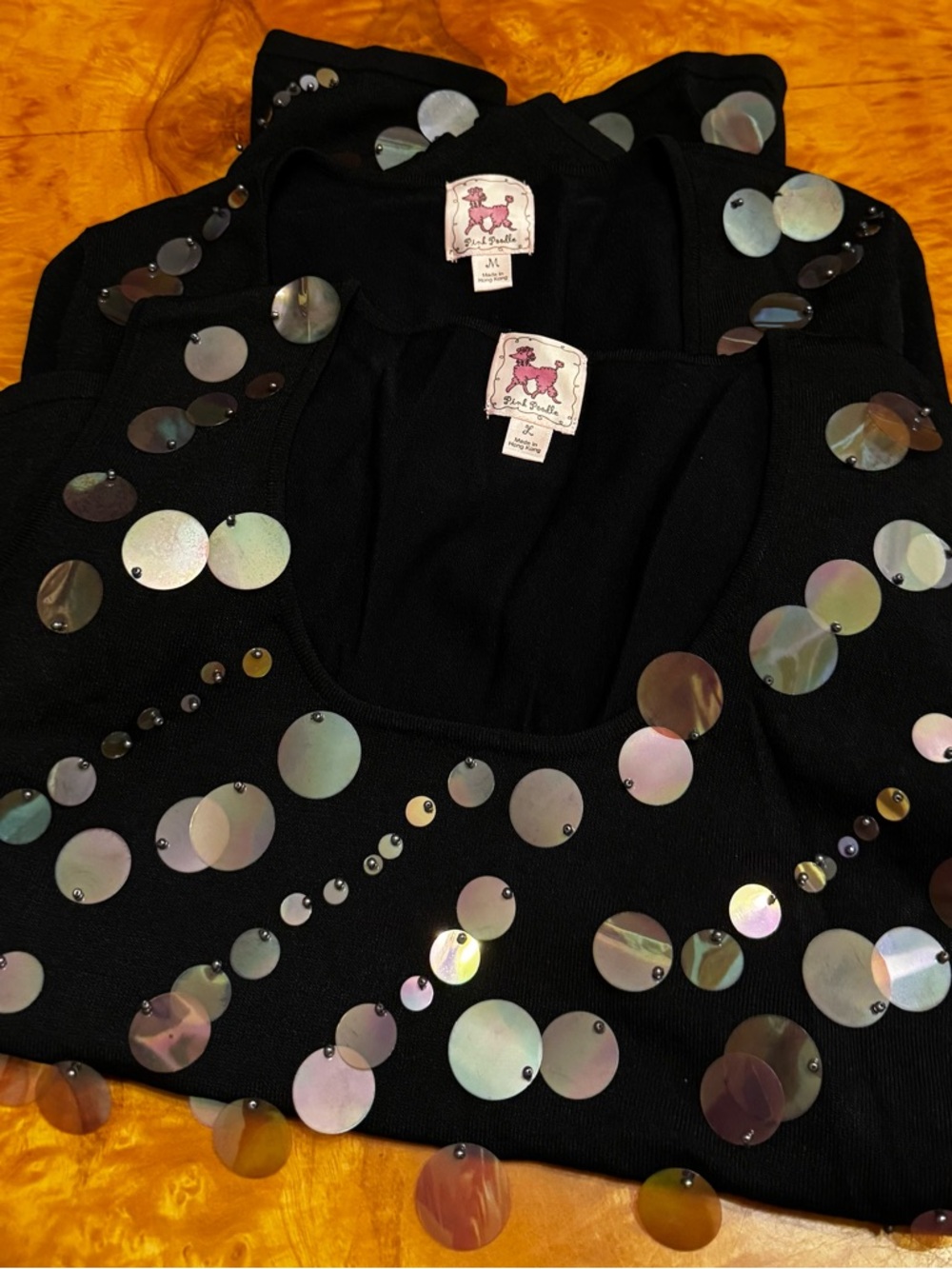 Black Sequin Disc Cardigan with Matching Tank - Picture 12 of 12